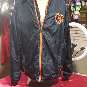 Vintage NFL Chicago Bears Navy and Orange Windbreaker Jacket XL